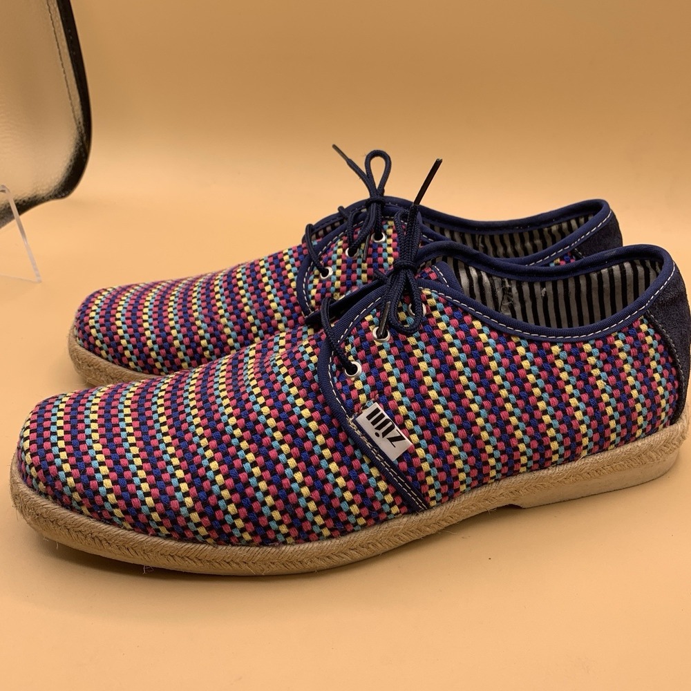 ZUll Men's Woven Red Lace Up Espadrille Shoes Colorful - Size 27.5/US 9.5 - Picture 3 of 10